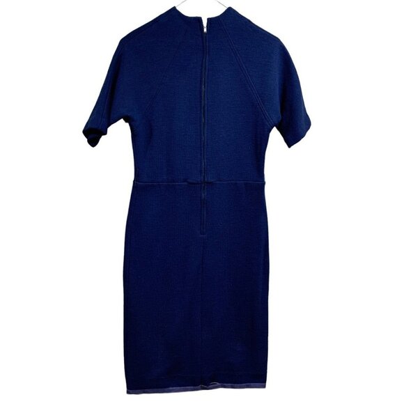 Harry S. Epstein Navy Blue Short Sleeve Sheath Dress 1960s Vintage - Picture 5 of 9